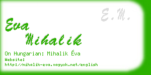 eva mihalik business card