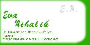 eva mihalik business card